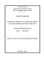 Bảo đảm sự tham gia của công dân trong xây dựng chính sách công ở Việt Nam (tt)