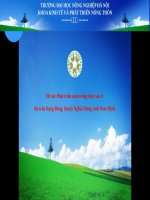 Phát triển nuôi trồng thủy sản ở thị trấn rạng đông, huyện nghĩa hưng, tỉnh nam định  