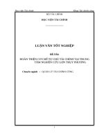 hoàn thiện cơ chế tự chủ tài chính tại trung tâm nghiên cứu lợn thụy phương 
