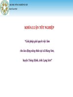 Giải pháp giải quyết việc làm cho lao động nông thôn tại xã hùng sơn, huyện tràng định, tỉnh lạng sơn 