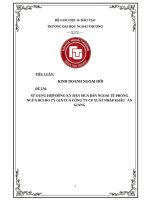 sử dụng hợp đồng kỳ hạn mua bán ngoại tệ phòng ngừa rủi ro tỷ giá của công ty cp xuất nhập khẩu an giang 