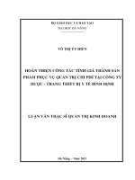 Hoàn thiện công tác tính giá thành sản phẩm phục vụ quản trị chi phí tại công ty dược   trang thiết bị y tế bình định