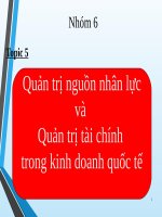 Quản trị nguồn nhân lực và quản trị tài chính trong kinh doanh quốc tế 