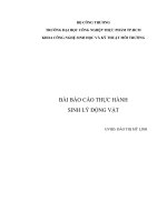 bài báo cáo thực hành sinh lý động vật 