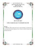 tìm hiểu công nghệ sản xuất acrylonitril và tính toán cân bằng cho thiết bị phản ứng với dây chuyền công suất 200 000 tấn năm 