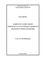 Nghiên cứu cấu trúc, một số tính chất của các cluster agn và agnm bằng phương pháp phiếm hàm mật độ 