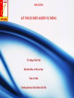BÀI GIẢNG  KỸ THUẬT ĐIỀU KHIỂN TỰ ĐỘNG