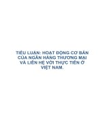 tiểu luận hoạt động cơ bản của ngân hàng thương mại 