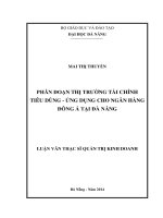 Phân đoạn thị trường tài chính tiêu dùng - Ứng dụng cho ngân hàng Đông Á tại Đà Nẵng