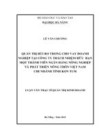 Quản trị rủi ro trong cho vay doanh nghiệp tại công ty trách nhiệm hữu hạn một thành viên ngân hàng nông nghiệp & phát triển nông thôn Việt Nam, CN tỉnh Kon Tum.