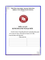 Sơ lược về hợp đồng phái sinh và giải pháp phòng ngừa rủi ro tỷ giá của công ty ABC import  export, LLC (mỹ) trong hoạt động xuất nhập khẩu 