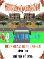 Chương I. §8. Khi nào thì AM + MB = AB?