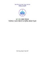 KỶ YẾU HỘI THẢO NÂNG CAO CHẤT LƯỢNG ĐÀO TẠO