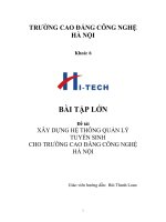 xây dựng hệ thông quản lý tuyển sinh cho trường cao đẳng công nghệ hà nội 