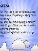Sử dung kĩ thuật xây dựng và thiết kế hệ thống thông tin, mô tả các chức năng của hệ thống quản lý học sinh sinh viên 