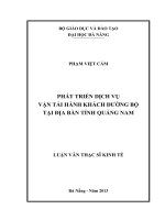 PHÁT TRIỂN DỊCH VỤ VẬN TẢI HÀNH KHÁCH ĐƯỜNG BỘ TẠI ĐỊA BÀN TỈNH QUẢNG NAM