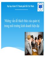 Những vấn đề thách thức của quản trị trong môi trường kinh doanh hiện đại 