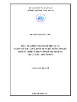 Điều tra hiện trạng kỹ thuật và đánh giá hiệu quả kinh tế nghề nuôi lồng bè một số loài cá biển có giá trị kinh tế tại cát bà   hải phòng 