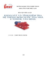 khảo sát và tính kiểm tra hệ thống bơm nước tòa nhà e tower, tân bình  
