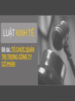 TỔ CHỨC QUẢN TRỊ TRONG CÔNG TY cổ PHẦN 