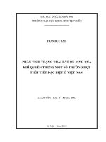 Phân tích trạng thái bất ổn định của khí quyển trong một số trường hợp thời tiết đặc biệt ở việt nam 