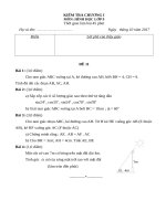 Đề + ĐA KT chương 1 hình 9