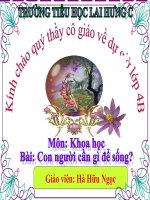 Bài 1. Con người cần gì để sống?