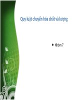 Quy luật chuyển hóa chất và lượng 