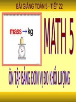 Ôn tập: Bảng đơn vị đo khối lượng