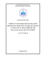 Nghiên cứu một số biện pháp kỹ thuật kích thích sinh sản nhằm nâng cao hiệu quả sinh sản và ương nuôi ấu trùng nghêu bến tre meretrix lyrata (sowerby, 1851) tại nam định 