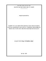 Nghiên cứu xác định nồng độ hoạt chất một số thuốc giảm đau (ibuprofen, diclofenac, naproxen, bezafibrate) trong mẫu nước bằng phương pháp điện di mao quản 
