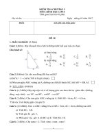 Đề + ĐA KT chương 1 hình 9