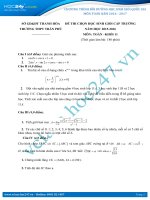 Đề thi học sinh giỏi môn Toán lớp 11(có đáp án)
