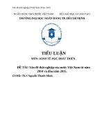 Vấn đề thất nghiệp của nước việt nam từ năm 2014 và đầu năm 2015  