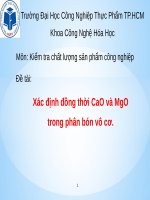 Xác định đồng thời cao và mgo trong phân bón vô cơ 
