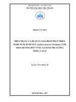 Hiện trạng và đề xuất giải pháp phát triển nghề nuôi sò huyết anadara granosa (linnaeus, 1758) theo hướng bền vững tại đầm thị tường, tỉnh cà mau 