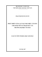 Phát triển năng lực dạy đọc hiểu văn bản cho sinh viên sư phạm ngữ văn trường đại học tây bắc