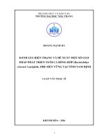 Đánh giá hiện trạng và đề xuất một số giải pháp phát triển nuôi cá bống bớp bostrichthys sinensis lacépède, 1801) bền vững tại tỉnh nam định 