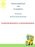 đại cương về quá trình sản xuất xút – clo  phân tích muối ăn nguyên liệu 