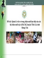 Quản lý rủi ro trong chăn nuôi lợn thịt của các hộ chăn nuôi tại xã dị chế, huyện tiên lữ, tỉnh hưng yên 