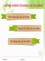 CHƯƠNG 10 PHÂN TÍCH báo cáo tài CHÍNH 