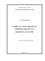 Nghiên cứu tổng hợp một số thiosemicarbazon của quinolin 2 (1h) on thế 