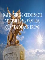 Bài 26. Những chính sách về kinh tế và văn hóa của vua Quang Trung