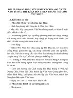 BÀI 23 PHONG TRÀO yêu nước CÁCH MẠNG ở VIỆT NAM từ đầu THẾ kỉ XX đến CHIẾN TRANH THẾ GIỚI THỨ NHẤT