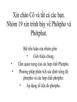 Phương pháp phân tích xác định nồng độ photpho và các hợp chất photpho 