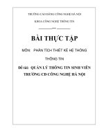 quản lý thông tin sinh viên trường cđ công nghệ hà nội 