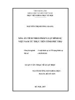 Xóa án tích theo pháp luật hình sự Việt Nam từ thực tiễn tỉnh Phú Thọ (Luận văn thạc sĩ)