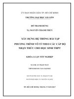 Xây dựng hệ thống bài tập phương trình vô tỉ theo các cấp độ nhận thức cho học sinh THPT 