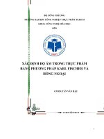 xác định độ ẩm trong thực phẩm bằng phương pháp karl fischer và hồng ngoại 