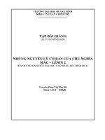 Tập bài giàng NHỮNG NGUYÊN lý cơ bản của CHỦ NGHĨA mác – LÊNIN 2 (dành cho sinh viên đại học, cao đẳng hệ chính quy) 